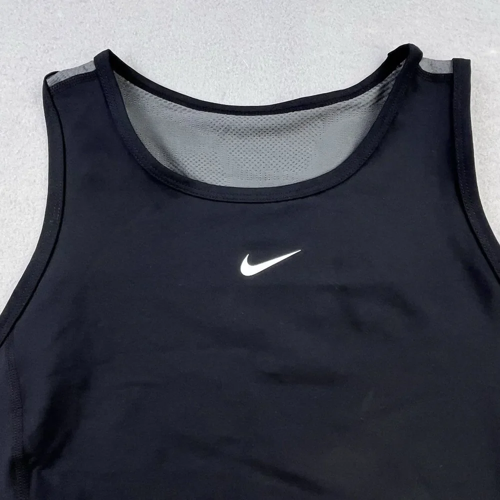 Nike Pro Training Tank Top Sports Bra Size Large Black Dri-Fit DX0061-010 NEW